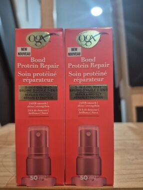 2 OGX Bond Protein Repair 3-in-1 Oil Mist Repair & Protect. Smooth, Shine,